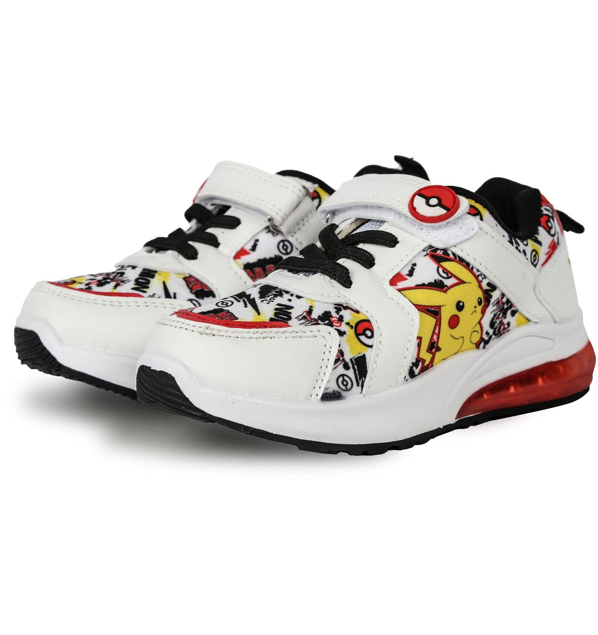 Kids Boys Pokemon Light-Up Trainers Official Pikachu Shoes LED Flashing Soles