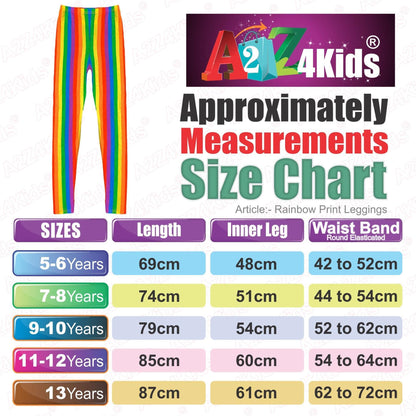 Kids Girls Legging Trendy Rainbow Fashion Party Dance Leggings New Age 7-13 Year