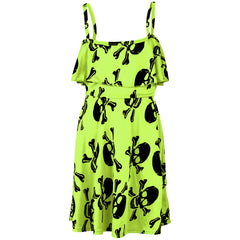 Kids Girls Boys Skull Print Crop Top Legging Skater Dress Halloween Costume 5-13