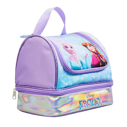 Disney Frozen Girls Lunch Bag Officially Licensed Multi-Zip Insulated Lunch Box