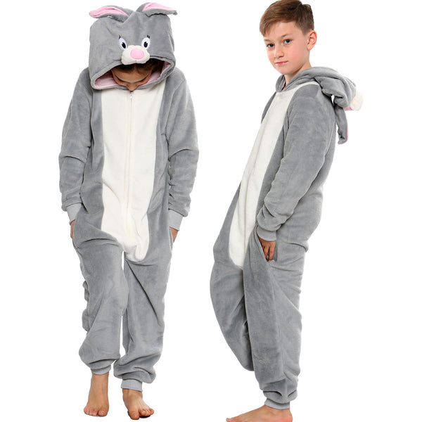A2Z 4 Kids Girls Boys Bunny Costume Jumpsuits Soft Plush Fleece