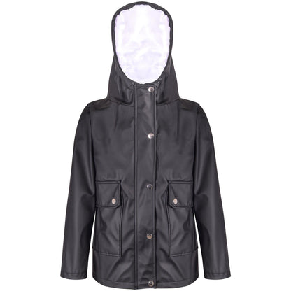 PU Raincoat Jacket Windbreaker Waterproof Parka Hooded For Girls Boys Age 5-13 Years