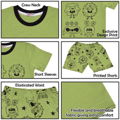 Kids Girls Boys Monster Pyjamas PJs 2 Piece Cotton Set Lounge Suit Age 5-13 Year