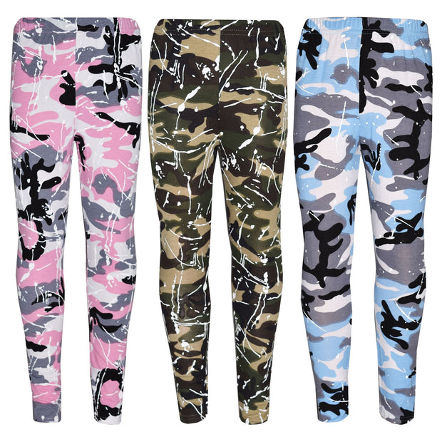 Kids Lounge Suit Girls Camouflage Splash Print Jogging Suit Tracksuit 7-13 Years