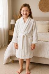 A2Z 4 Kids Girls Boys Towel Bathrobe Shawl Collar Soft for Age 5-13 Years