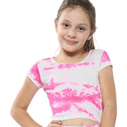 Girls Top Kids Tops Tie Dye Print Stylish Fahsion Trendy T Shirt Crop Top 5-13 Y