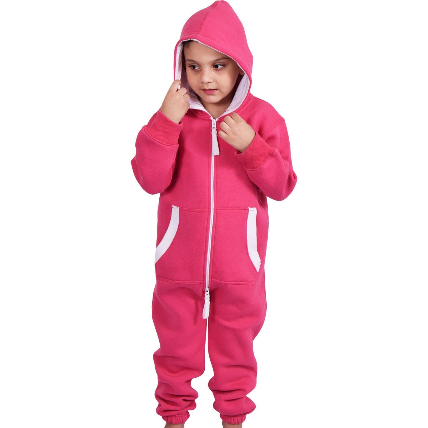 A2Z Onesie One Piece Kids Pink Pyjamas Sleepsuit Costume Girls Age 5-13 Years