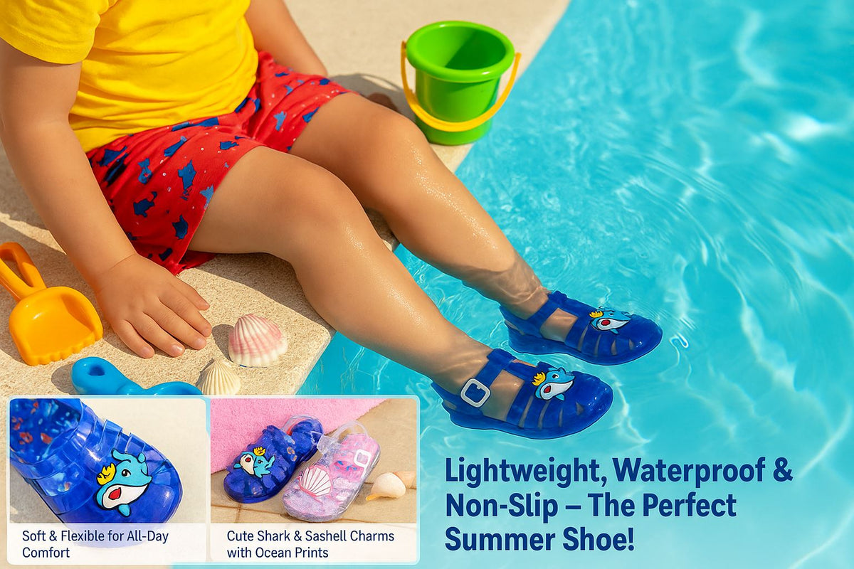 A2Z 4 Kids Girls Boys Jelly Sandals Summer Beach Pool Shoes Non-Slip PVC Sandal