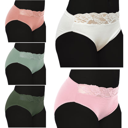 A2Z Ladies High Leg Briefs Underwear Pack Of 5 Adjustable Waist Hipster Shorts