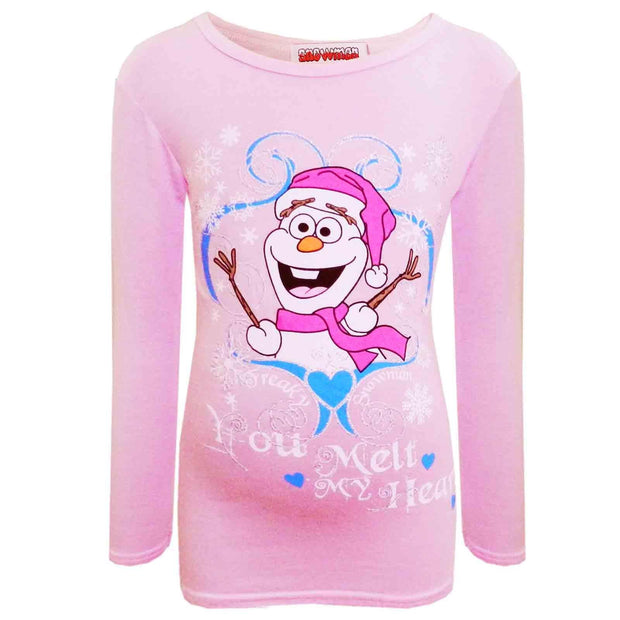 New Kids Girls Christmas T Shirt Freaky Snowman "You Melt My Heart" Fashion Top