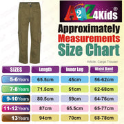 A2Z 4 Kids Boys Trouser Designer Youth BDU Ranger 6-Pocket Olive Combat Cargo Trousers Fashion Causal Jogging Pants New Age 5 6 7 8 9 10 11 12 13 Years