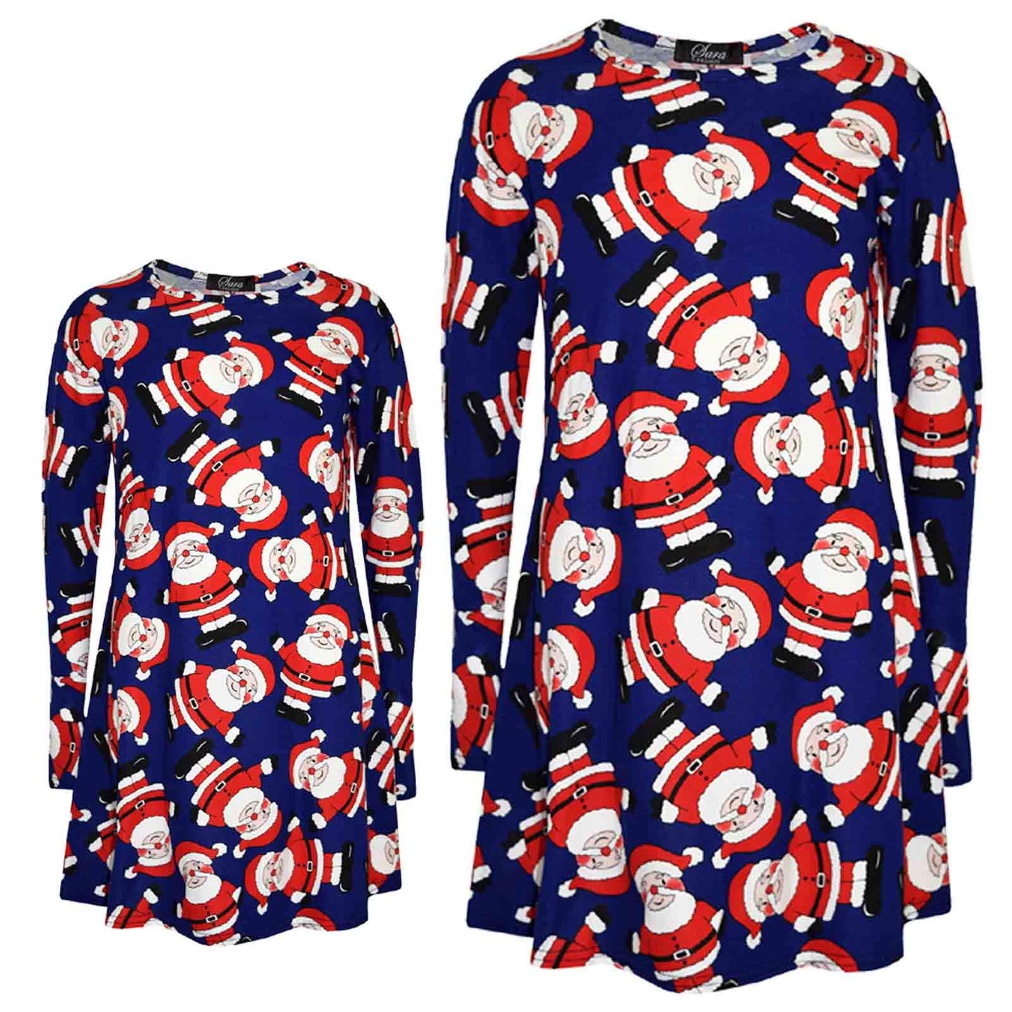 Kids Girls Xmas Santa Swing Dress Novelty Santa Xmas Gifts Party Dresses