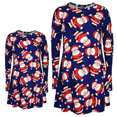 Kids Girls Xmas Santa Swing Dress Novelty Santa Xmas Gifts Party Dresses