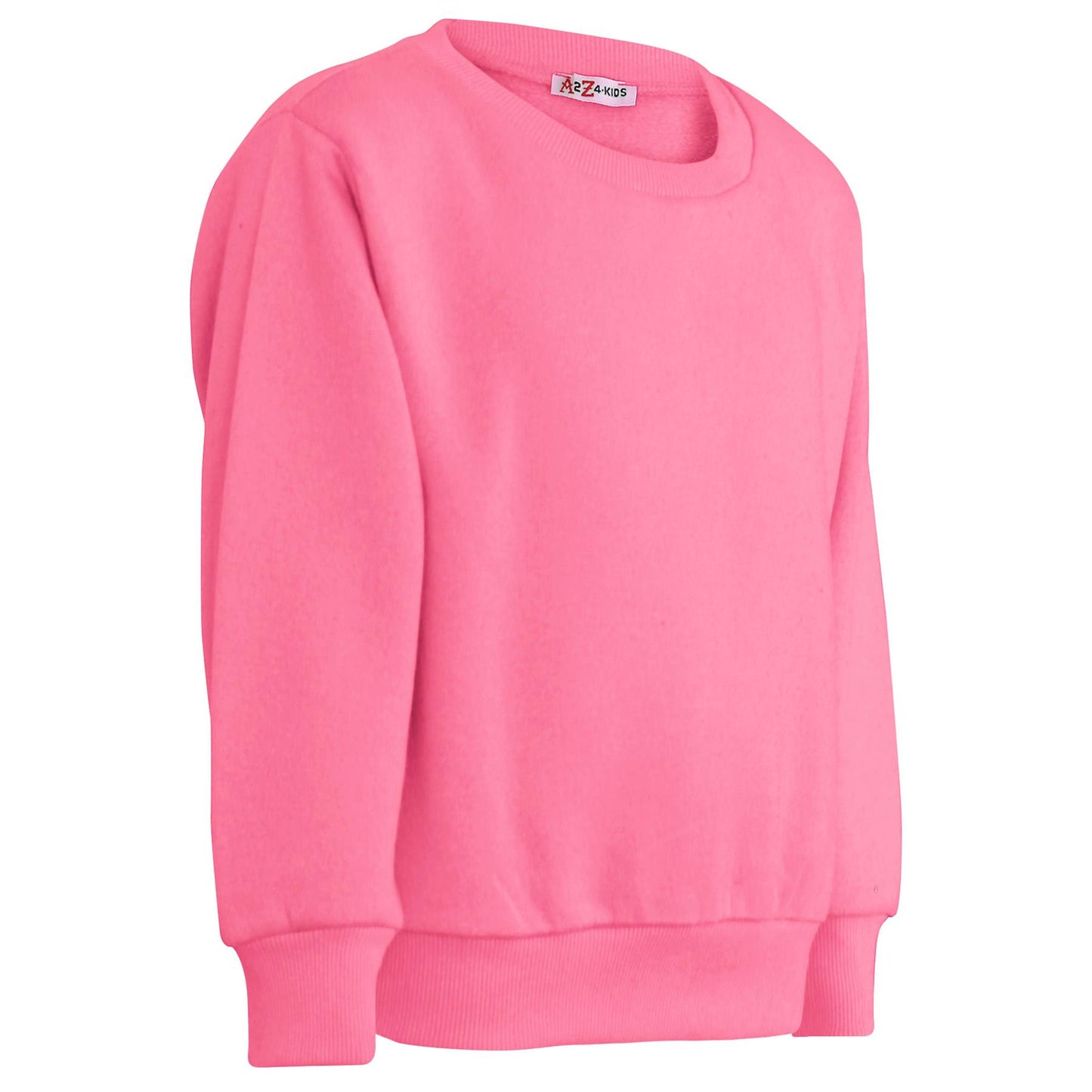 Kids Girls Boys Sweatshirt  Plain Crew Round Neck Uniform  Age 2-13 Years