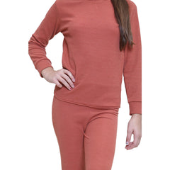 Kids Girls Ribbed Top & Bottom Tracksuit Lounge Wear Long Sleeves Outfit Set