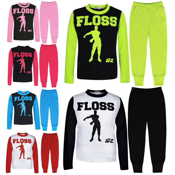 Kids Boys Girls Pyjamas Trendy Floss A2Z Print Xmas Loungewear Pjs Outfit Sets