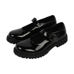 A2Z Girls Teens Womens Black Patent Mary Jane School Shoes Smart Buckle Footwear
