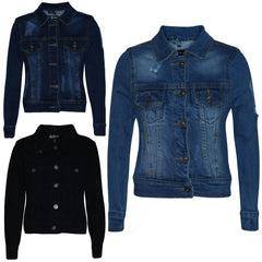 Kids Girls Denim Jackets Ripped Fashion Faded Jeans Jacket New Age 3-13 Years