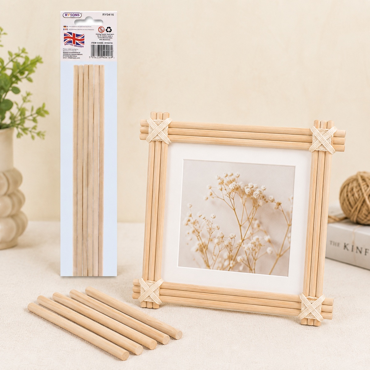 A2Z Wooden Dowels Craft Rods Natural Timber Sticks For Diy Hobby Projects