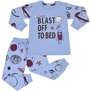 Kids Girls Blast Off To Bed Print Pyjamas Set - A2Z 4 Kids