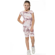 A2Z 4 Kids Tie Dye Stone Crop Top & Cycling Shorts Set Short Sleeves T Shirt Summer Outfit 2 Piece Activewear Girls Boys Age 5-13 years