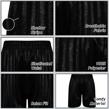 Kids Girls Boys Shadow Stripe PE Shorts Sports Football Gym School Short 2-13