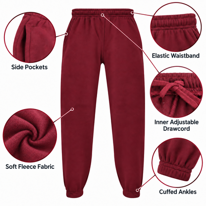 Kids Girls Boys Plain Jogging Bottoms Cuffed Joggers Sweatpants Trousers 2-14 Yr