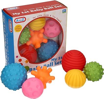 6 Piece Baby Ball Set Multi Textured Sensory Soft Balls Different Shaped Set