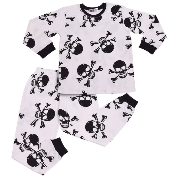 Kids Girls Skull & Bones Print Pyjamas Set