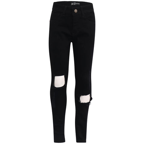 Kids Girls Skinny Ripped Jeans Denim Stretchy Fashion Pants Jeggings 5-13 Years