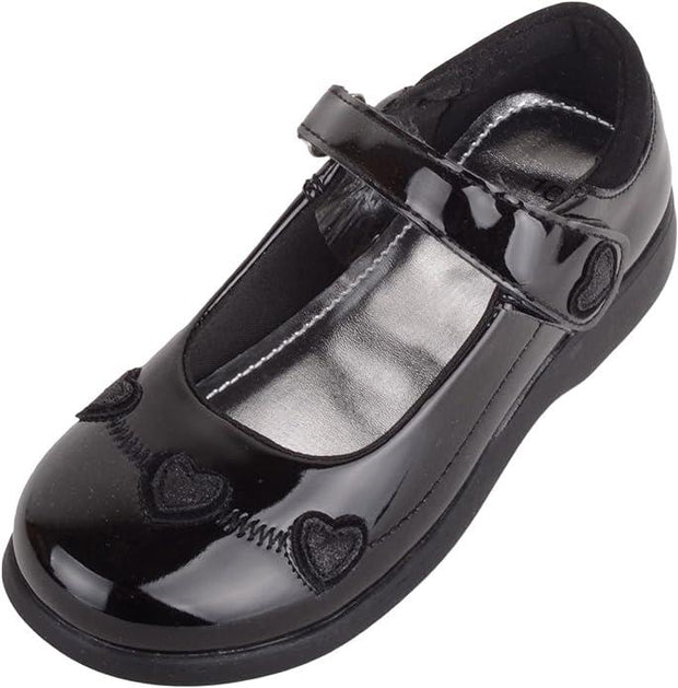 Kids Girls Mary Jane Patent School Shoes PU Leather Ballet Flat Low Heel Loafers - A2Z 4 Kids