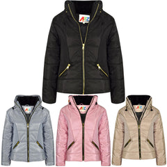 A2Z 4 Kids Girls Jacket Padded Puffer Jackets Faux Fur Collar Thick Coat 3-13