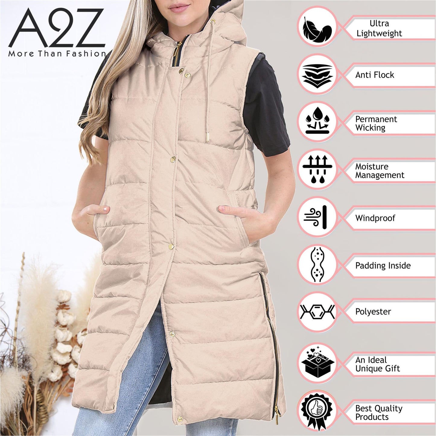 Ladies Oversized Gilet Long Line Style Jacket Long Sleeveless Fashion Women Coat