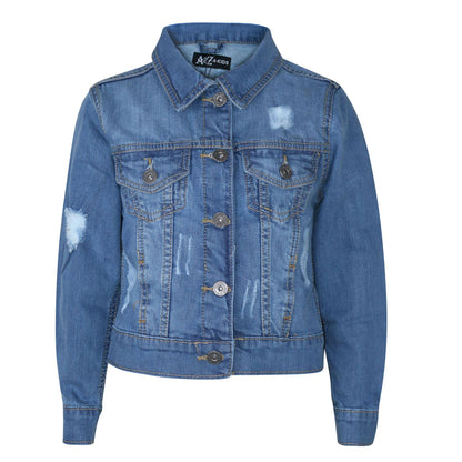 Kids Boys Denim Jacket Ripped Jeans Fashion Jackets Coat Age 3-13 Years
