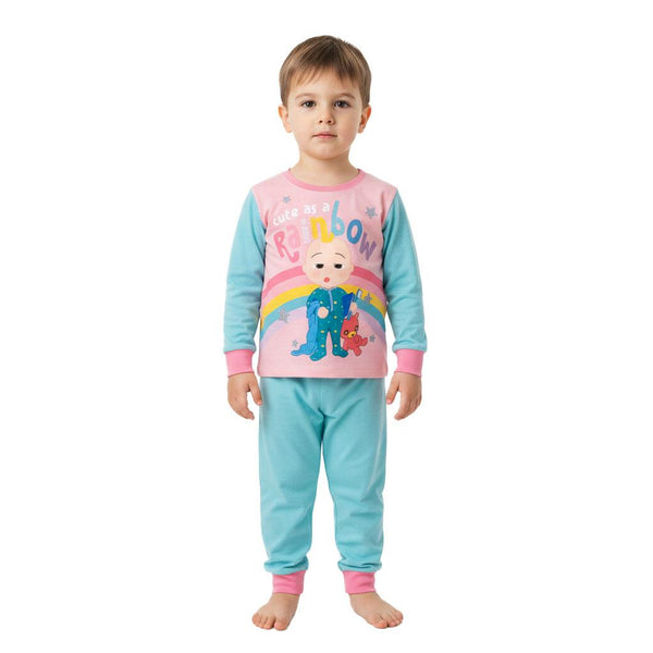 Cocomelon Boys Girls Long Sleeve Pyjama Set Pink Ages 12 Months To 4 Years