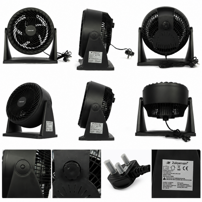 10 Inch Floor Fan Desk Fan 90W High Performance Air Circulator Fan with 5 Blade