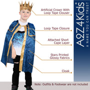 A2Z 4 Kids Christmas King Attire Xmas Nativity Three Kings Wise Man Outfit Nativity School Plays Xmas Fancy Dress for Boys Age 3-14 Years