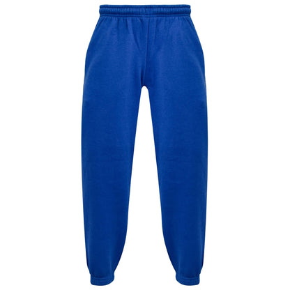 Kids Girls Boys Plain Jogging Bottoms Cuffed Joggers Sweatpants Trousers 2-14 Yr