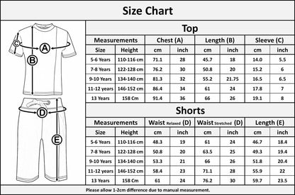 Kids Boys T Shirt Shorts 100% Cotton Contrast Panel Top Summer Short Set 5-13 Yr