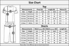 Kids Boys T Shirt Shorts 100% Cotton Contrast Panel Top Summer Short Set 5-13 Yr