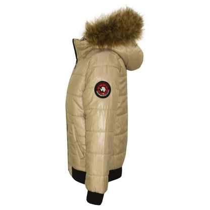 Boys Girls Jackets Kids Maya Faux Fur Hooded Padded Puffer Bubble Coats 5-13 Yrs