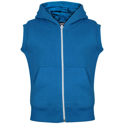 Kids Hooded Gilet Jacket Fleece Fabric No Sleeve Zipper Coat Boys Age 5-13 Year