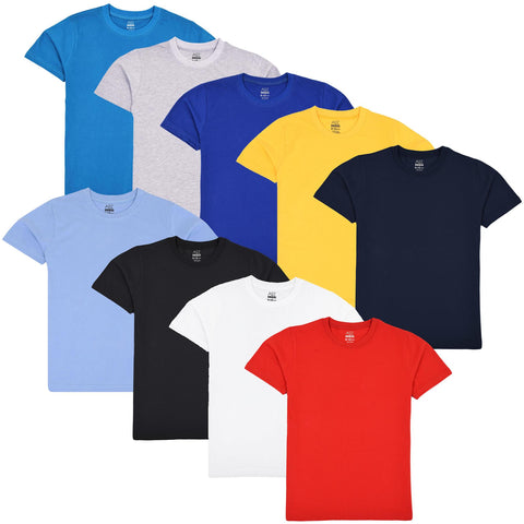 Kids Boys Girls Pack Of 3 T Shirts Plain Summer Fashion Soft Feel Tank Top Tees