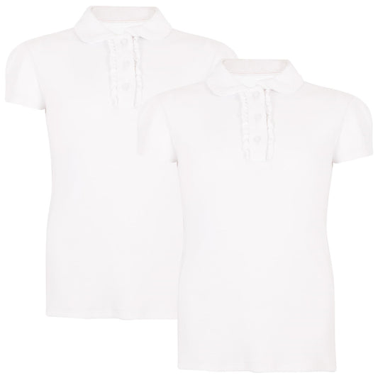Kids Girls 2 Pack Plain Polo T Shirt Lightweight Soft Feel Summer Tank Top 5-14