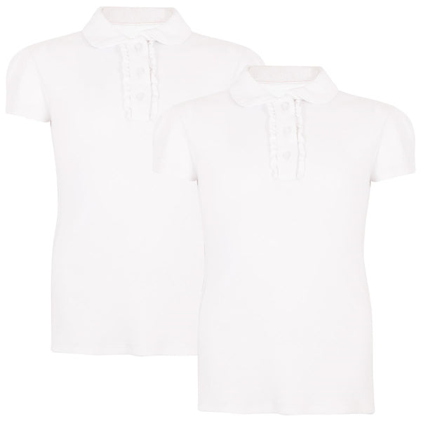 Kids Girls 2 Pack Plain Polo T Shirt Lightweight Soft Feel Summer Tank Top 5-14