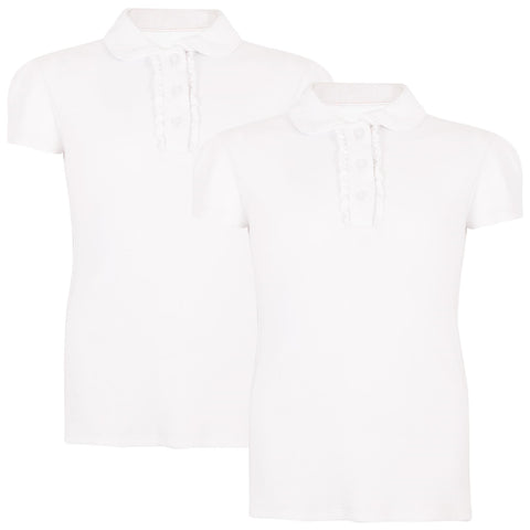 Kids Girls 2 Pack Plain Polo T Shirt Lightweight Soft Feel Summer Tank Top 5-14