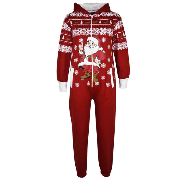 A2Z 4 Kids Girls Boys Novelty Christmas Santa Print Fleece Onesie All In One Jumpsuit Attire Age 5-13 Years