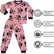 Kids Girls Skull & Bones Print Pyjamas Set