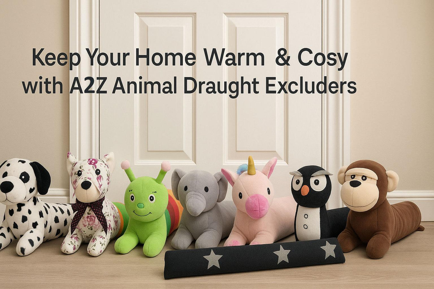 A2Z 3D Animal Face Draught Excluder 78cm Door Window Draft Wind Stopper for Dust