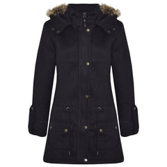 GIRLS COAT KIDS FLEECE PARKA JACKET LONG FAUX FUR HOODED SUMMER COATS AGE 7-13Y